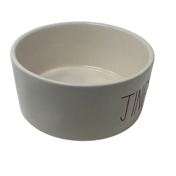 Rae Dunn Jingle Bones Red Letter Dog Bowl 6in Holiday Pet Dish Christmas Ceramic - Picture 6 of 13